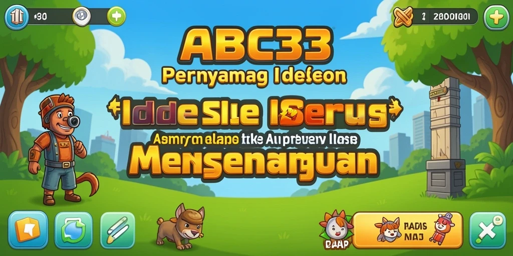 Screenshot menunjukkan gameplay ABC33 dengan karakter yang bekerja otomatis.