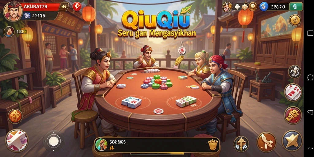 Tampilan gameplay seru dari AKURAT79 dalam arena QiuQiu.