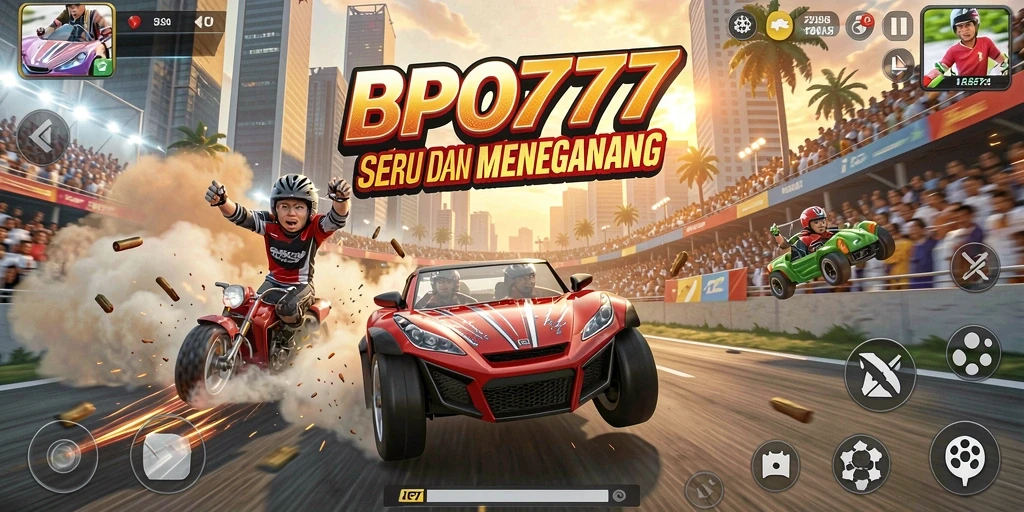 Tampilan menarik gameplay balapan cepat di BPO777.