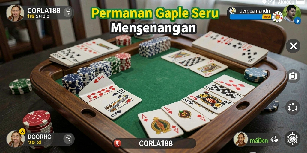 Tampilan gameplay seru dari CORLA188 dalam permainan Gaple.