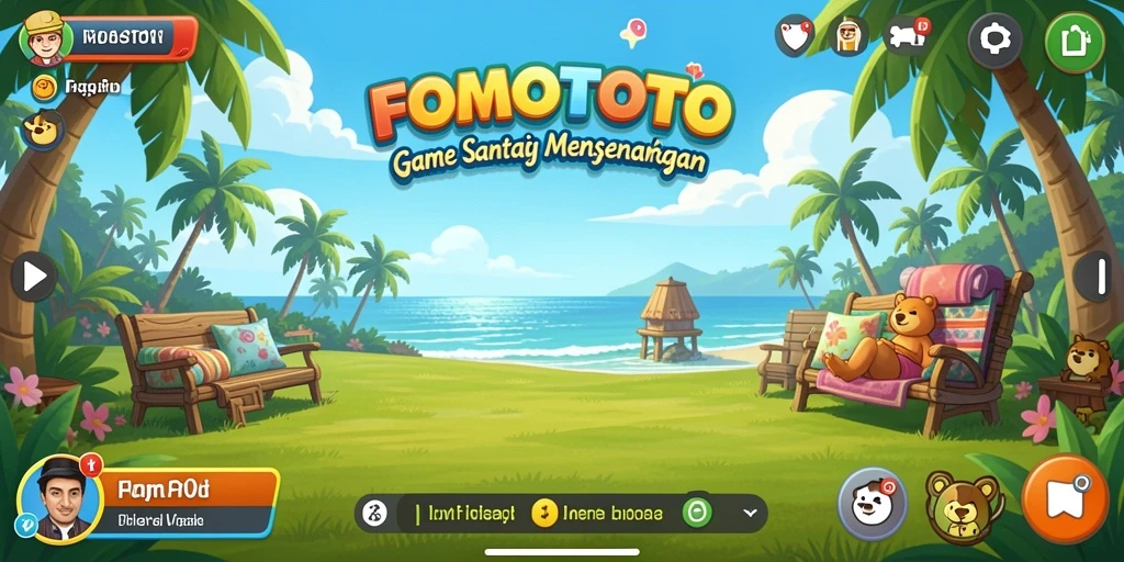 Tampilan gameplay FOMOTOTO yang ceria dan menyenangkan.