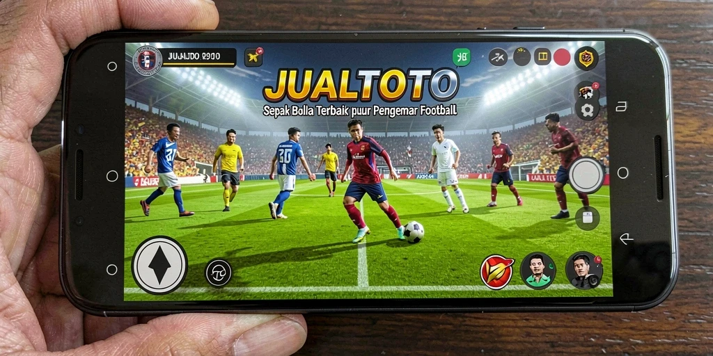 Tampilan gameplay JUALTOTO yang menegangkan dalam pertandingan sepak bola.