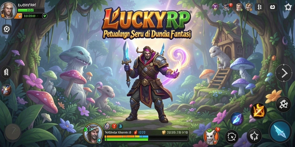 Screenshot gameplay LUCKYRP menampilkan karakter utama dalam petualangan mendebarkan.