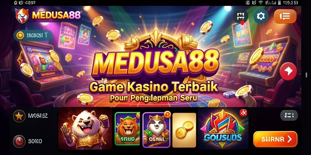 Screenshot utama MEDUSA88 menampilkan gameplay Kasino yang mendebarkan.