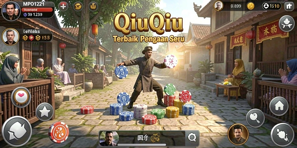 Screenshot MPO1221 menampilkan aksi seru permainan QiuQiu.