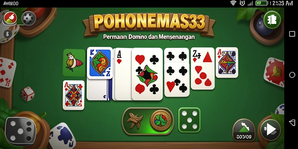 Tampilan screenshot dari permainan domino POHONEMAS33 yang seru.