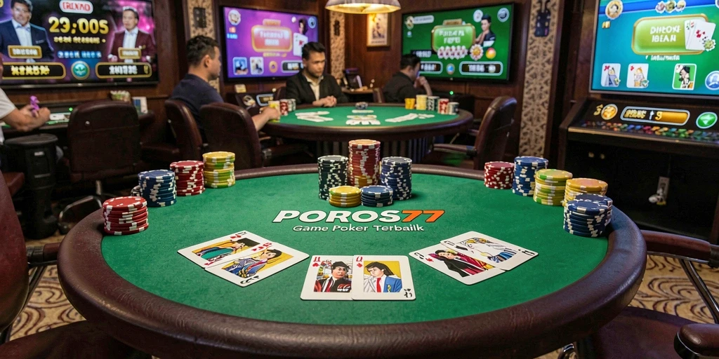 Tampilan gameplay menarik dari POROS77 saat bermain poker.