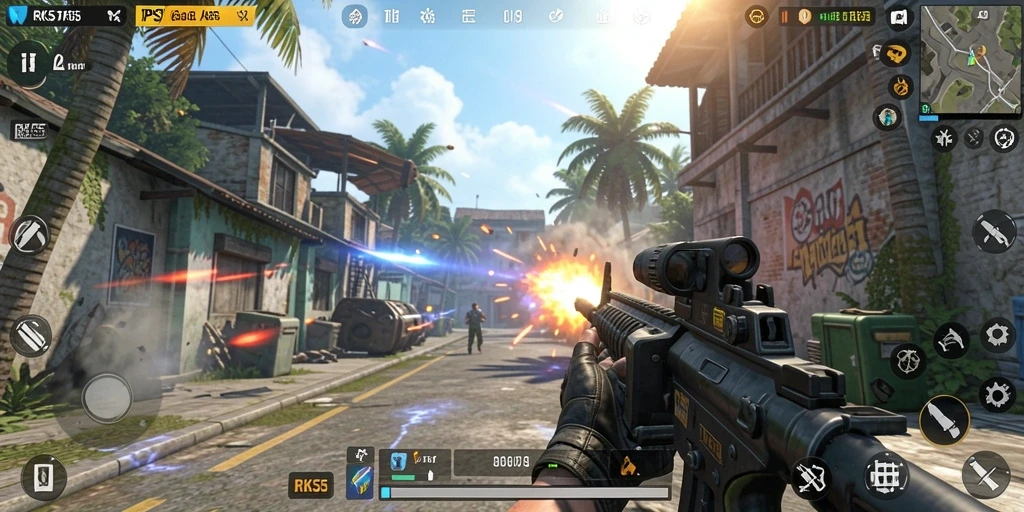 Gameplay RK55 yang mendebarkan dan penuh aksi.