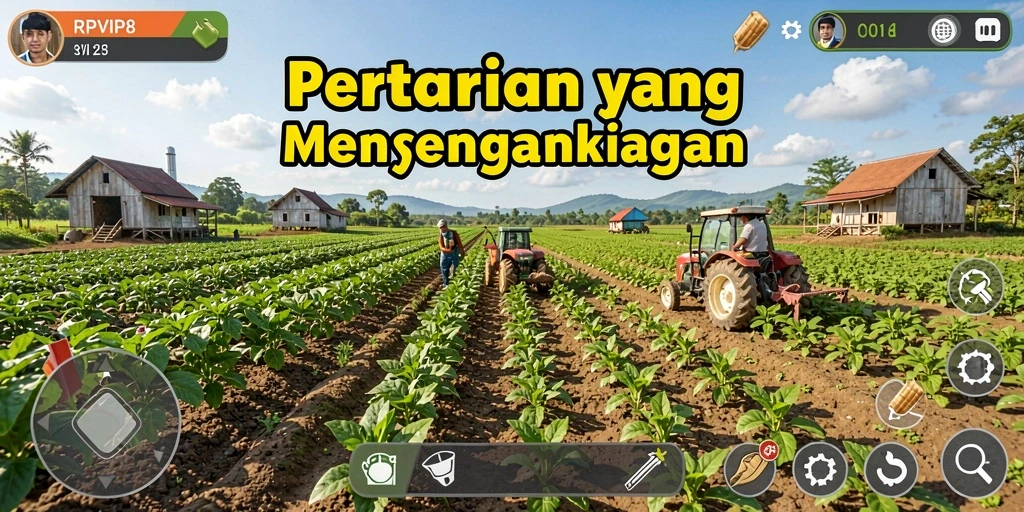 Tampilan gameplay RPVIP8 yang menarik dengan suasana pertanian.