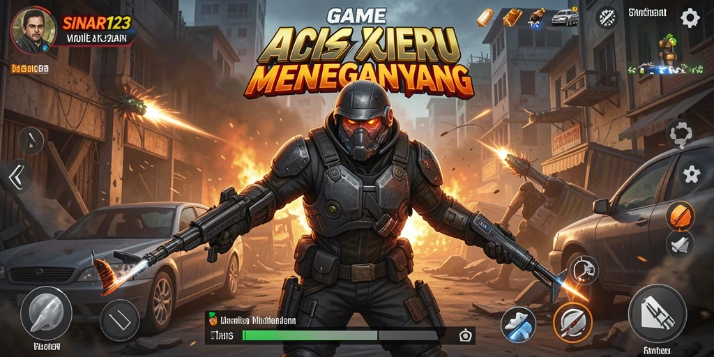 Tangkapan layar SINAR123 menunjukkan pertempuran seru dalam permainan aksi.
