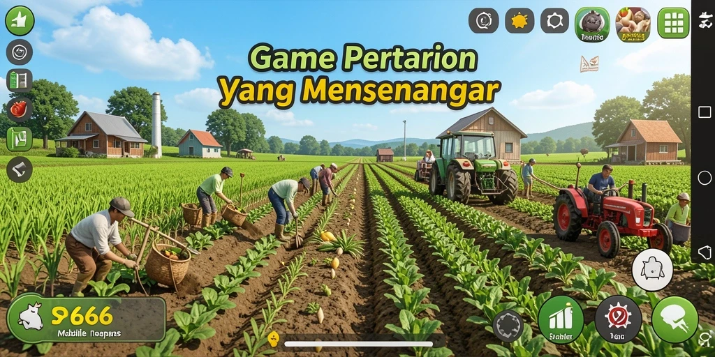Tampilan menarik dari gameplay <strong>SP666</strong> saat mengelola ladang dan peternakan.