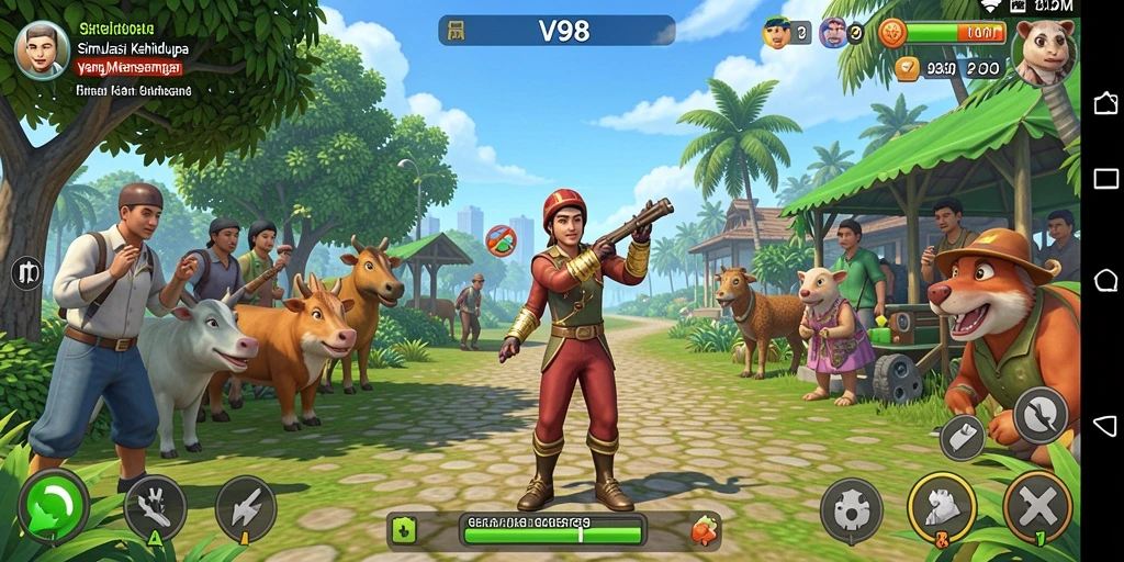 Gameplay V98 yang menarik dan interaktif dalam simulasi kehidupan.