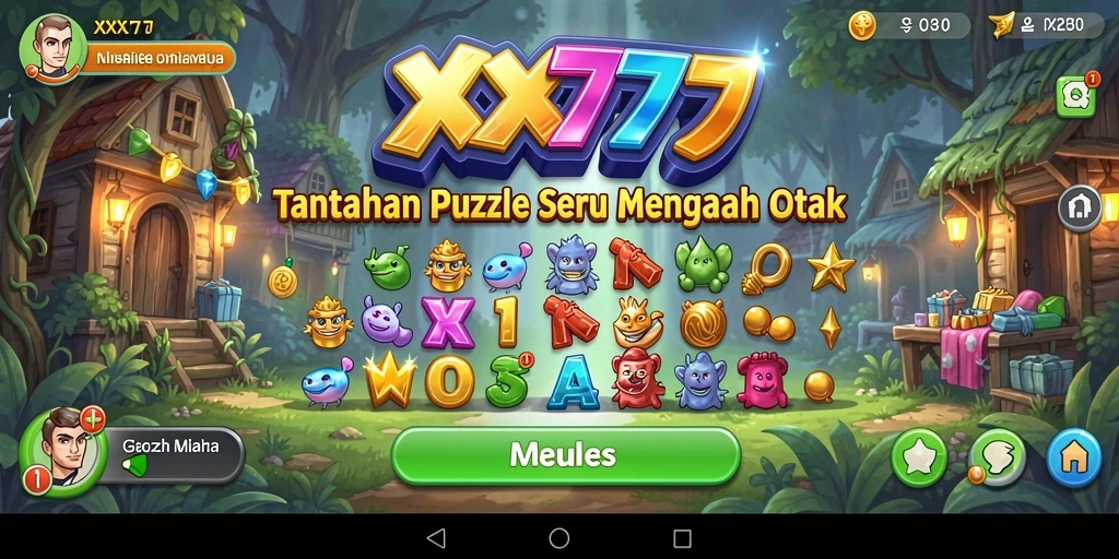 Screenshot utama XXX777 menampilkan gameplay seru dari tantangan Puzzle.